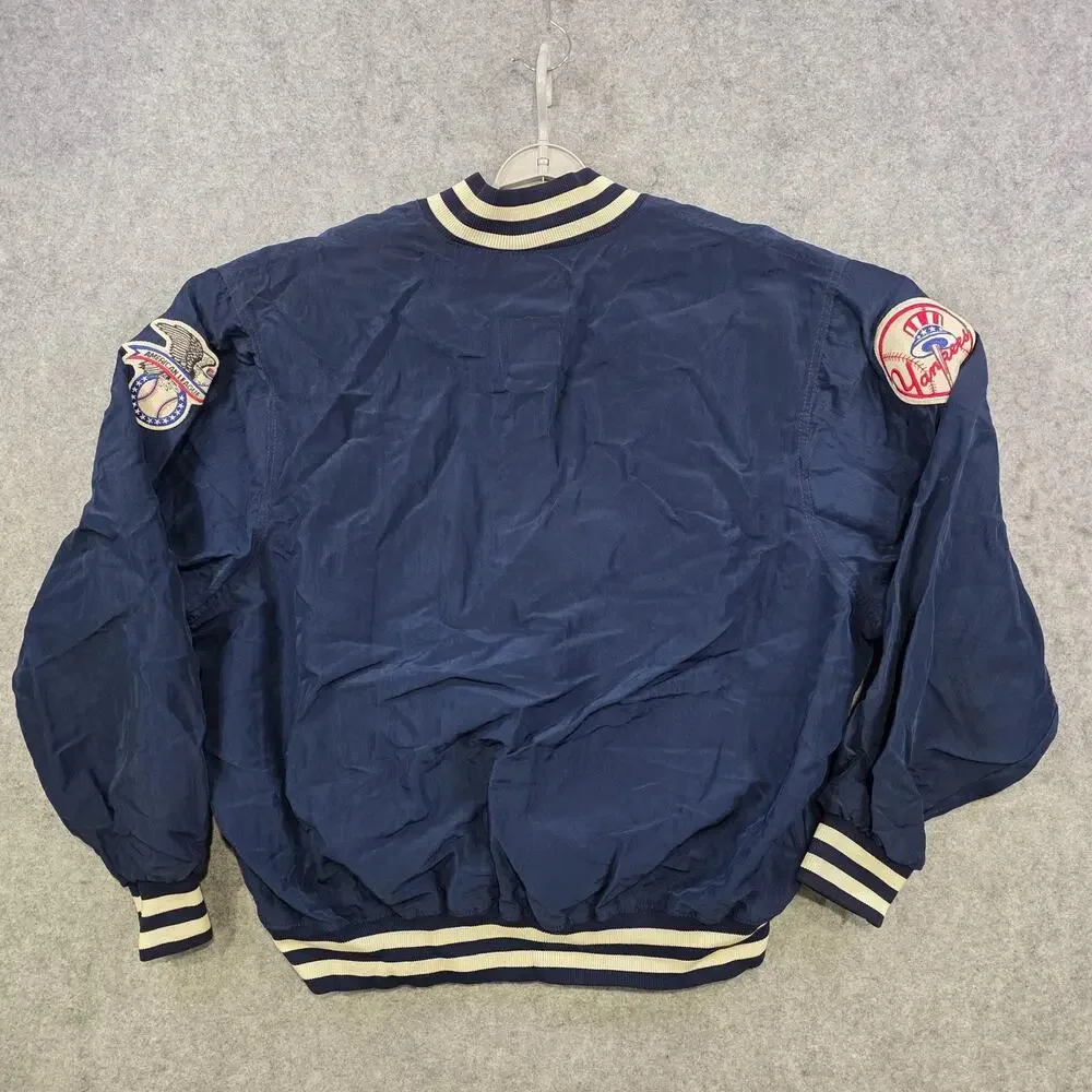 Vintage New York‎ Yankees Jacket Mens XL Blue MLB Baseball Starter Pullover 90s